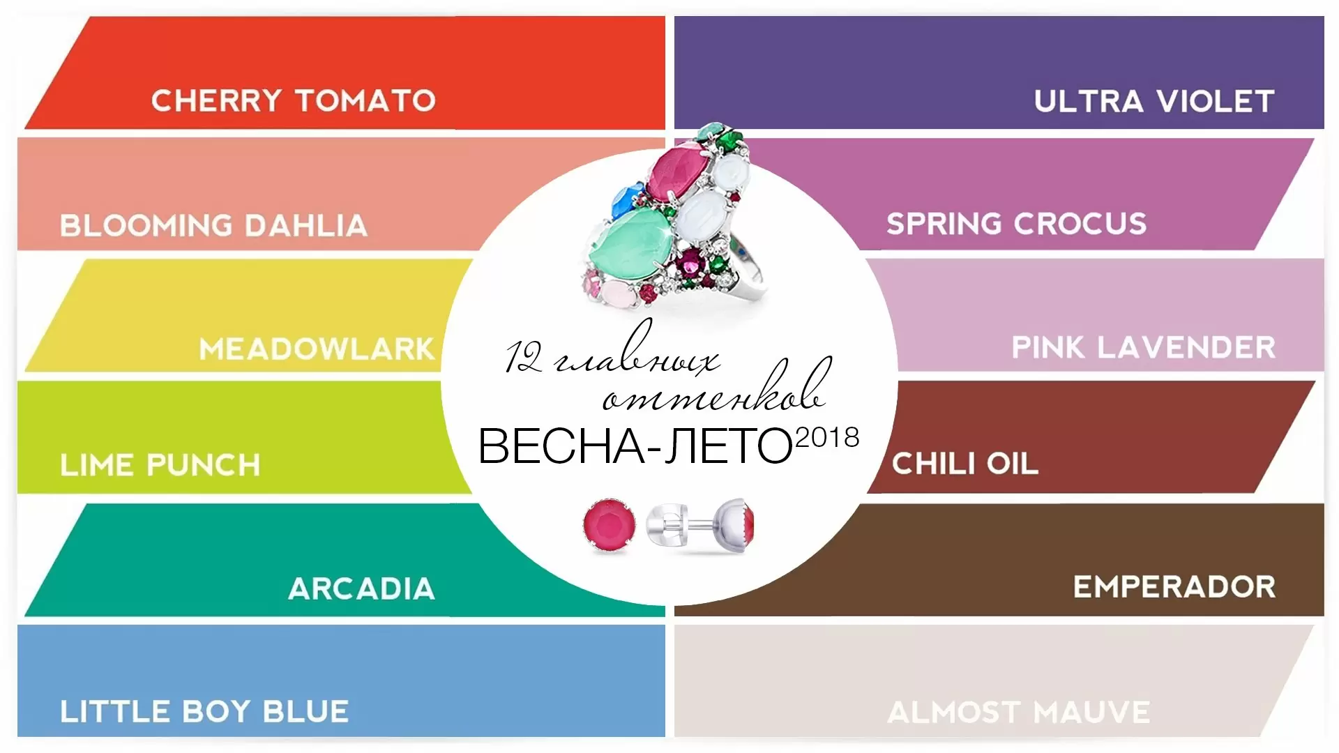 12 главных оттенков весны и лета 2018 года